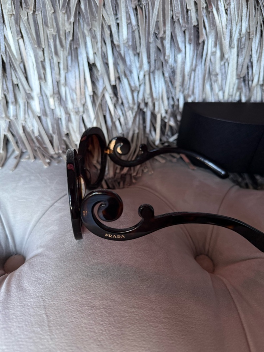 PRADA OVERSIZED ROUND TORTOISE SUNGLASSES - Picture 5 of 9